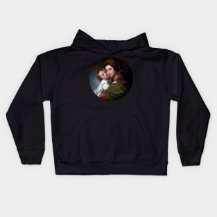 Mother and child hugging, painting by Benjamin West Kids Hoodie